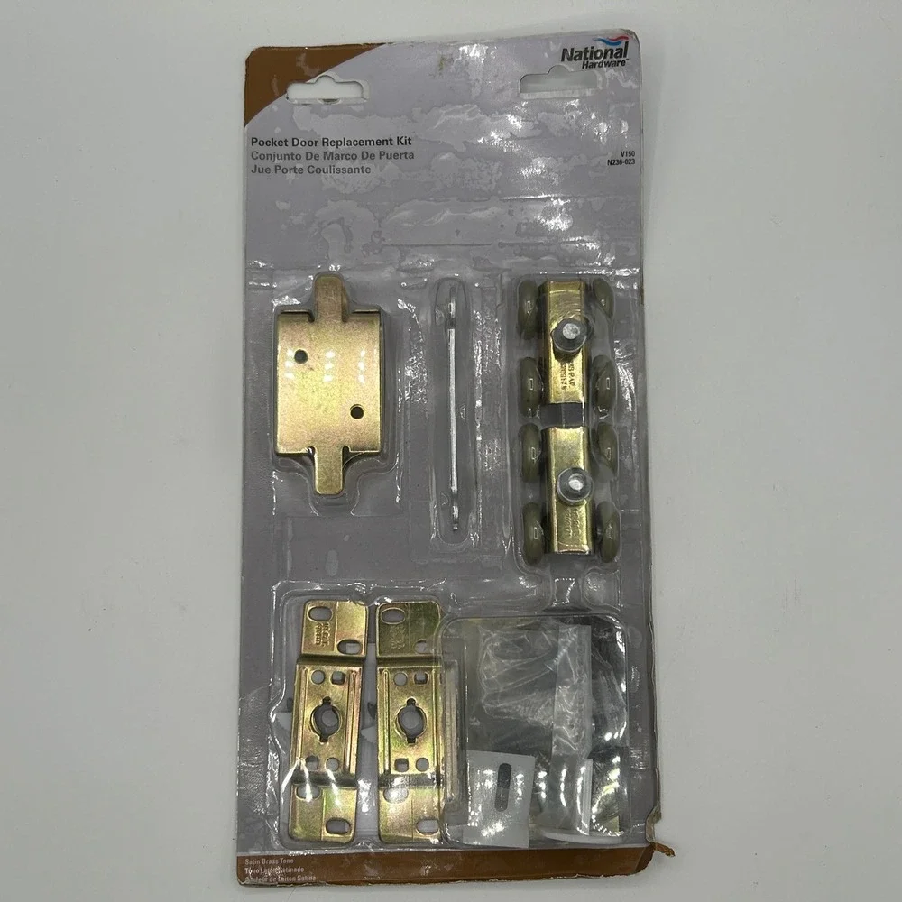 National Hardware Pocket Door Replacement Kit Satin Brass Tone V150 N236-023 NEW